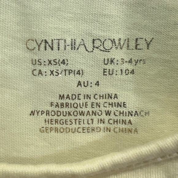 Cynthia Rowley Dress Girls XS 4 Yellow Floral Embroidered Ruffle Tiered Cute - Picture 4 of 5